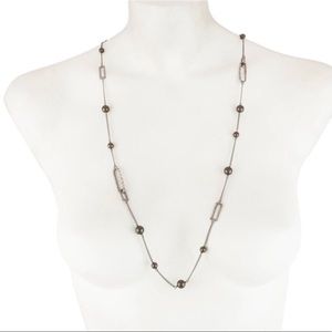 Alexis Bittar Crystal Link wPearl Station Necklace